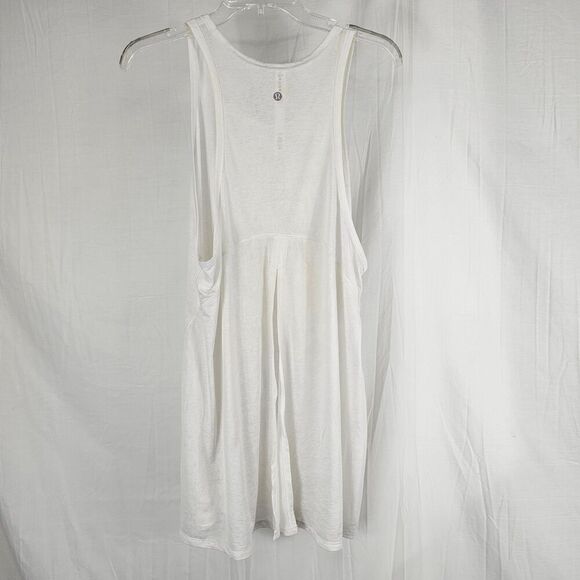 Lululemon Athletica Goal Up Tank White Women's Size 12 Split Back - Picture 7 of 10